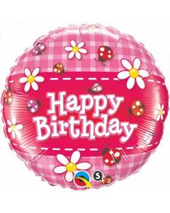 Ladybugs & Daisies Happy Birthday  - 18 Inch Foil Balloon (36445Q)