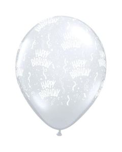 Happy Birthday-A-Round - Diamond Clear - 28cm (11 Inch) Latex Balloon (37094Q)