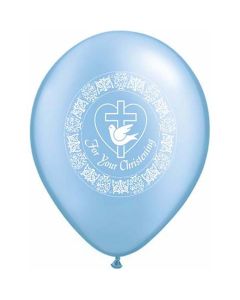 For Your Christening Dove Blue - 28cm (11 Inch) Latex Balloon (37144Q)