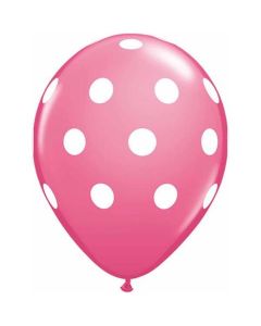 Big Polka Dots Rose - 28cm (11 Inch) Latex Balloon (37222Q)