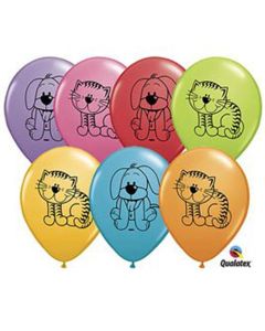 Cuddly Kitten & Puppy Assortment 28cm (11 Inch) Latex Balloon (37343Q)