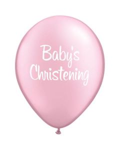 Baby's Christening Pink Girl - 28cm (11 Inch) Latex Balloon (37438Q)