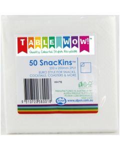 Snackins - White - 200 x 200 mm 2 Ply (380001A)