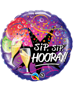 New Year Sip, Sip Hooray - 18 Inch Foil Balloon (39079Q)