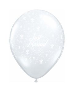 Just Married - Flowers A Round - 16 Inch Latex Balloon (39242Q)