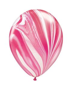Red & White Agate - 28cm (11 Inch) Latex Balloon (39920Q)