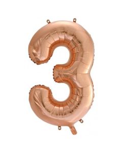 3 Rose Gold Number - 86cm (34') Foil Balloon (3RoseA)