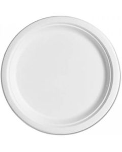 Sugarcane Lunch Plates 180mm White - 10 Pack - (400153A)