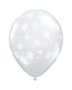 Snowflakes A Round - Diamond Clear - 28cm (11 Inch) Latex Balloon (40574Q)