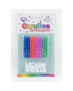 Polkadot Candles - Pack 24 with holders (431124A)