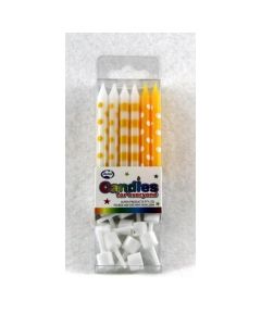 Dot & Stripe - Yellow - Candle(Pack of 12) (431182A)