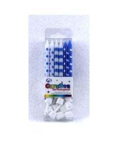 Dot & Stripe - Blue - Candle(Pack of 12) (431185A)