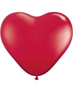 Ruby Red - Pack 100 - 6 Inch Heart Latex Balloon (43647Q)