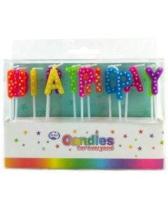 Happy Birthday Bright Polkadots Candles PVC Box (442601A)