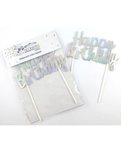 Cake Topper - Happy Birthday - Metallic Iridescent (443004A)