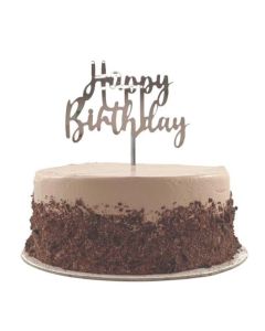 Cake Topper - Happy Birthday - Silver (443012A)