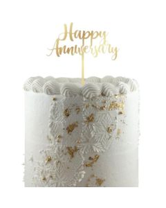 Cake Topper - Happy Anniversary Gold (443025A)