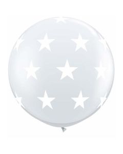 Big Stars A-Round - Diamond Clear  - 3 Foot (3ft) Latex Balloon (45210Q)