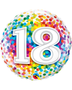 18 Rainbow Confetti - 18 Inch Foil Balloon (49502Q)