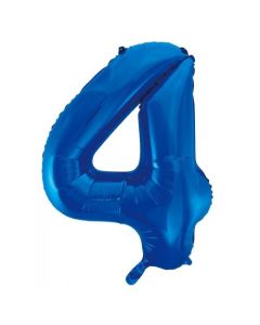 4 Saphire Blue Number - 86cm (34') Foil Balloon (4BlueA)