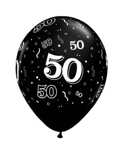 50-A-Round Black - 28cm (11 Inch) Latex Balloon (50-01)
