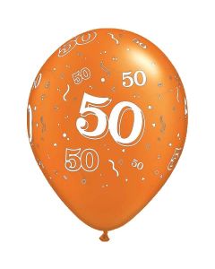 50-A-Round Orange - 28cm (11 Inch) Latex Balloon (50-10)