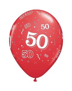50-A-Round Red - 28cm (11 Inch) Latex Balloon (50-14)