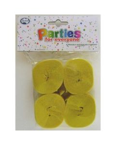 National Gold Crepe Streamers (Pack of 4) - 35mm wide x 13m long x 4 qty (510059A)