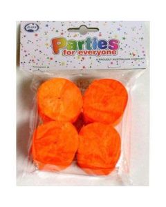 Orange Crepe Streamers (Pack of 4) - 35mm wide x 13m long x 4 qty (510065A)