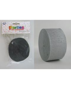 Shimmering Silver Crepe Streamer - 45mm Wide x 30m Long - Pack 1 (530086A)