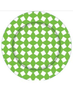 Lime Green Printed - Plates 23cm (E3533)