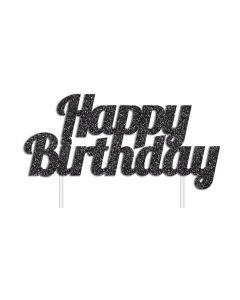 Cake Topper - Black Birthday (E4903)