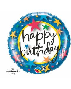 Birthday Colourful Stars Round - 18 Inch FoiLarge - Adult Costume (60760Q)