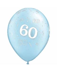 60-A-Round Light Blue Pearl - 28cm (11 Inch) Latex Balloon (60-03)