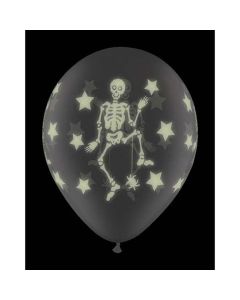 Glow Skeletons Wrap - Diamond Clear - 28cm (11 Inch) Latex Balloon (74876Q)