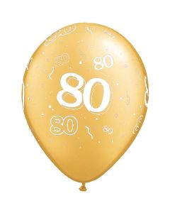 80-A-Round Gold Pearl - 28cm (11 Inch) Latex Balloon (80-05)