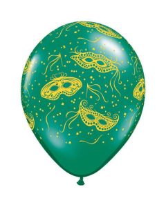 Mardi Gras Masks A Round - 28cm (11 Inch) Latex Balloon (86291Q)