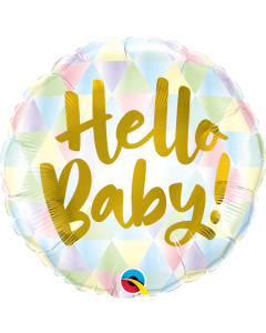 Hello Baby (Gold Print) - 18 Inch Foil Balloon (88007Q)