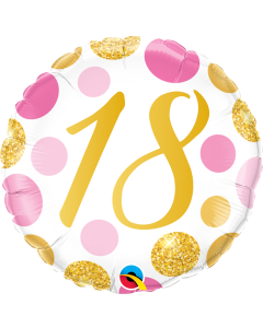 18 Pink & Gold Dots - 18 Inch Foil Balloon (88175Q)