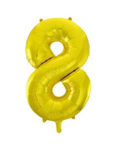 8 Gold Number - 86cm (34') Foil Balloon (8GoldA)