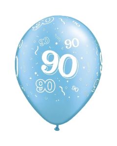 90-A-Round Azure Blue Pearl - 28cm (11 Inch) Latex Balloon (90-02)