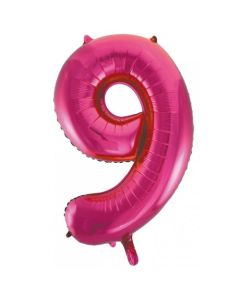 9 Magenta Pink Number - 86cm (34') Foil Balloon (9PinkA)