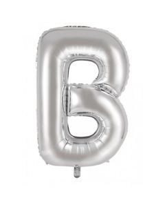 B Silver Letter - 86cm (34') Foil Balloon (BSilverA)