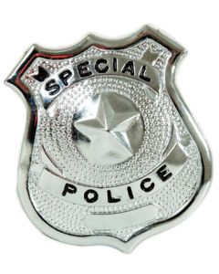 Silver Special Police Badge - MetaLarge - Adult Costume (CA3248S)