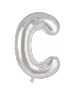 C Silver Letter - 86cm (34') Foil Balloon (CSilverA)