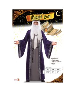Wizard Coat With Robe & Belt Adult Costume (D22159G)