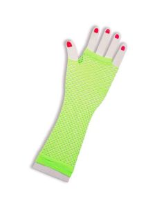 Fishnet Glove Long - Neon Yellow - Finger Less Gloves (DPI1261_5)