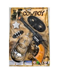 Cowboy Zorro Mask, Gun and Spur Set 6 Piece Set (DPI1275)
