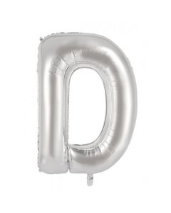 D Silver Letter - 86cm (34') Foil Balloon (DSilverA)