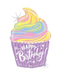 Happy Birthday Cupcake - 56cm Foil Balloon (G35961GH)